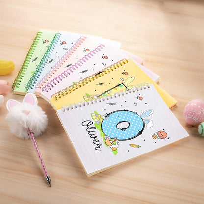 Personalized Easter Bunny Eggs Initial Name A5 Spiral Notebook