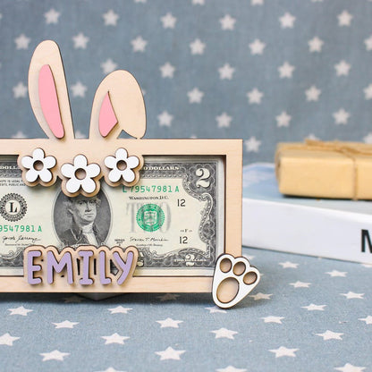 Custom Name Bunny Easter Cash Holder, 2026 Easter Money Holder