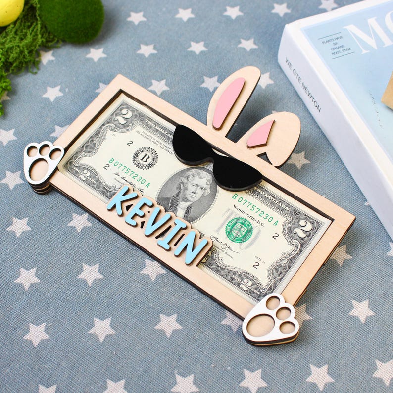 Custom Name Bunny Easter Cash Holder, 2026 Easter Money Holder