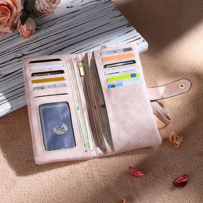 Personalized Birth Flower Leather Wallet For Women Gift for Mom Custom Birth Flower Wallet