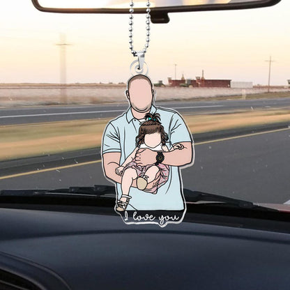 Personalized Dad Photo Magnet, Custom Portrait From Photo Magnet,
