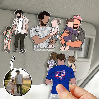 Personalized Dad Photo Magnet, Custom Portrait From Photo Magnet,