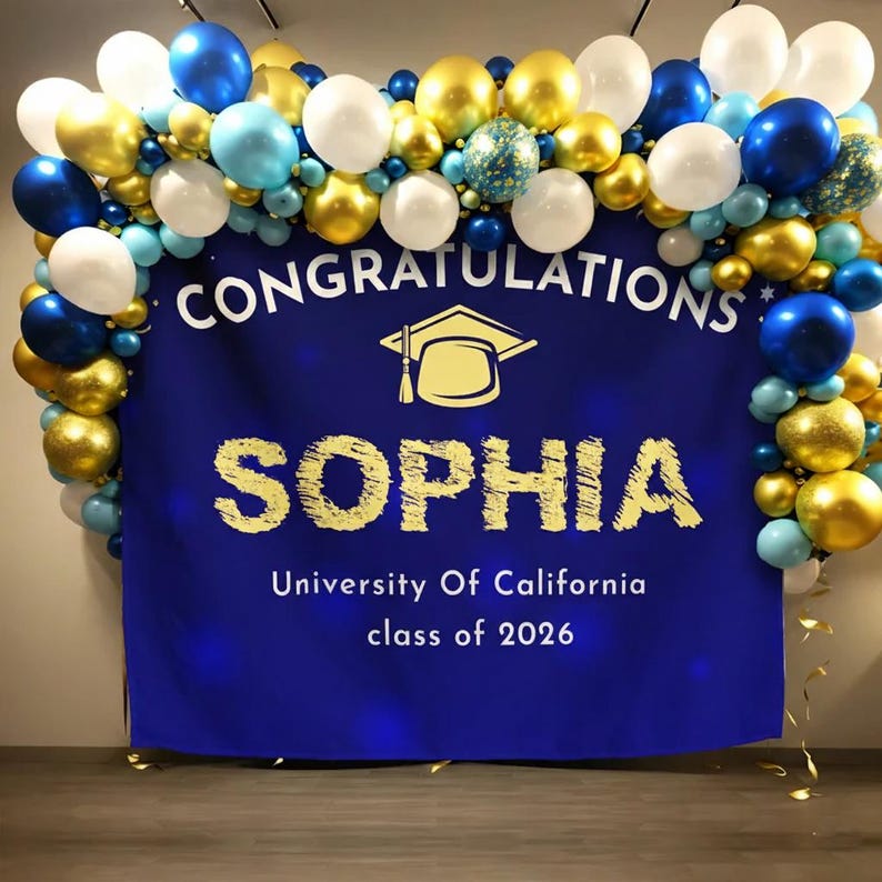 Custom Graduation Party Decor 2026, Party Backdrop Large Banner for Class