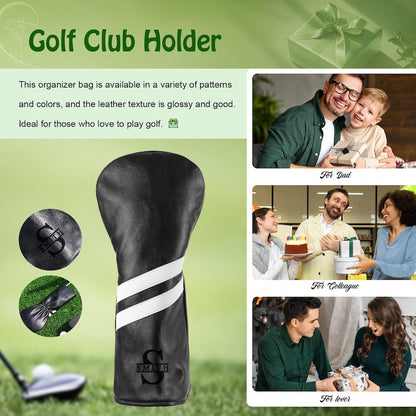 Personalized Golf Club Headcover, Custom Leather Golf Club Cover