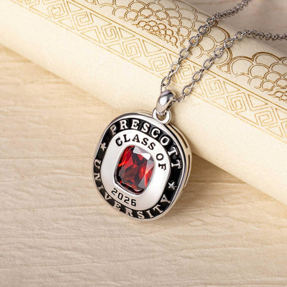 Custom Graduation Necklace with Birthstone, High School University