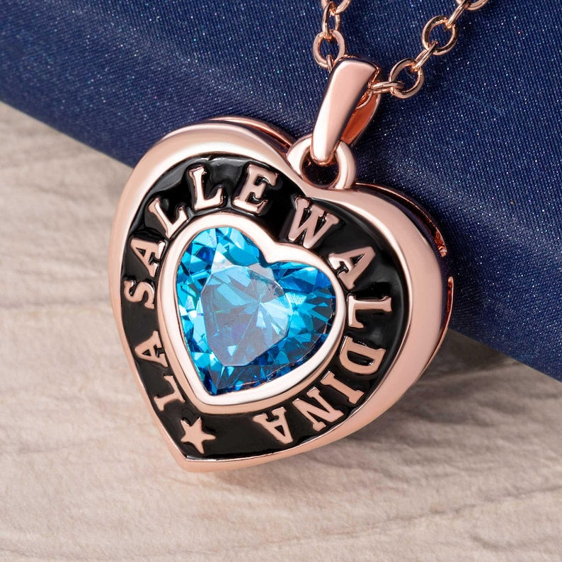 Custom Graduation Necklace with Birthstone, High School University