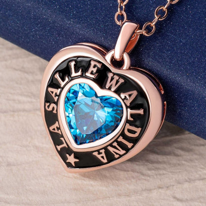Custom Graduation Necklace with Birthstone, High School University