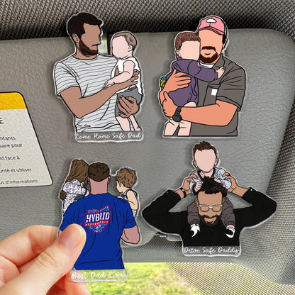 Personalized Dad Photo Magnet, Custom Portrait From Photo Magnet,