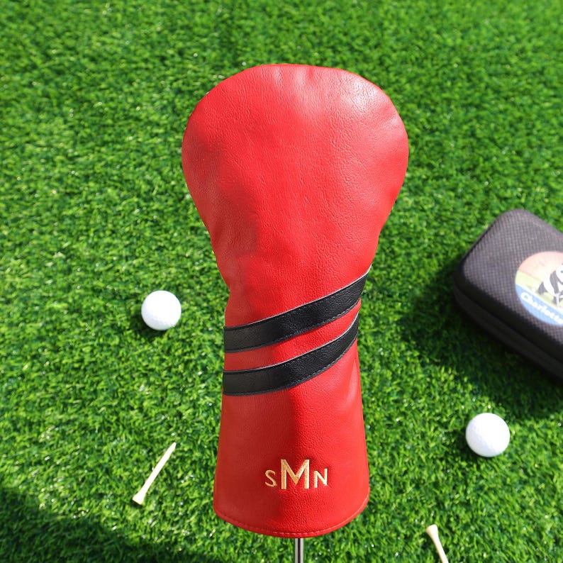 Personalized Golf Club Headcover, Custom Leather Golf Club Cover