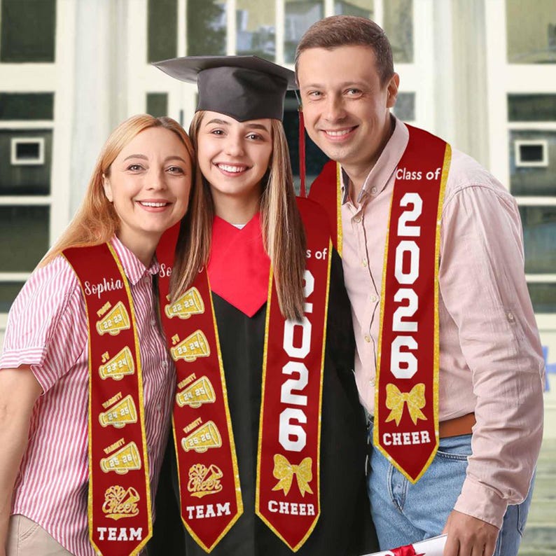 Personalized Cheerleader Graduation Stole
