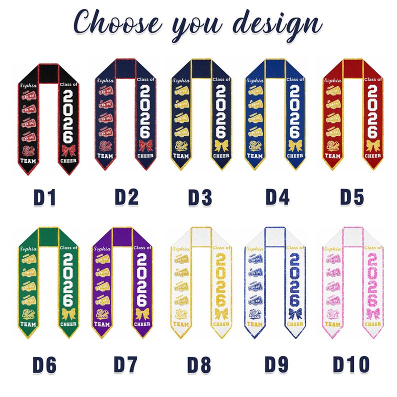 Personalized Cheerleader Graduation Stole