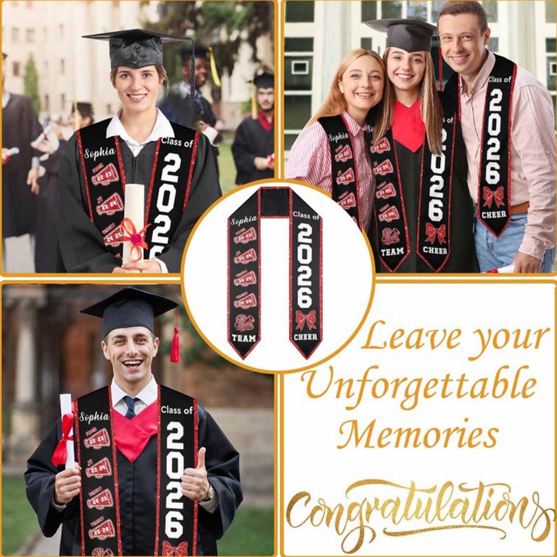 Personalized Cheerleader Graduation Stole