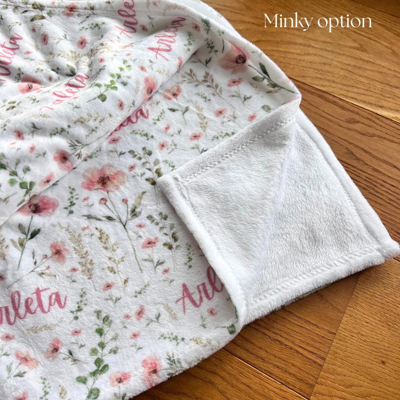 Wildflower baby blanket Custom name Blanket for girl Wildflower