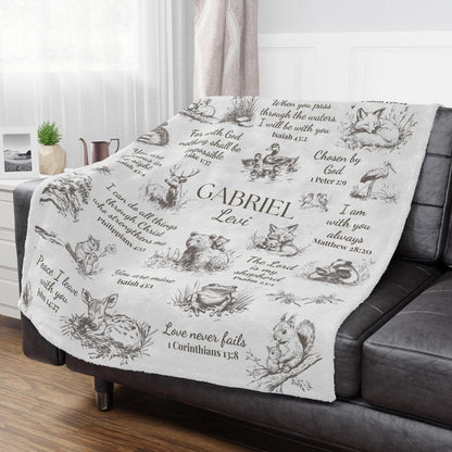 Bible verse kid blanket Christian baby gift newborn receiving blanket Gift