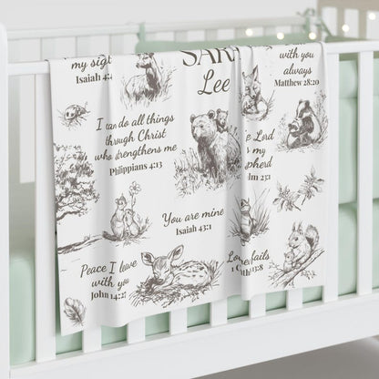 Bible verse kid blanket Christian baby gift newborn receiving blanket Gift