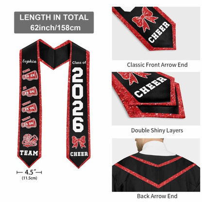 Personalized Cheerleader Graduation Stole