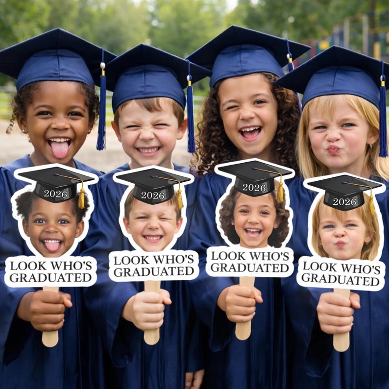 Custom Photo Graduation Fan, Personalized Graduation Party Photo Prop