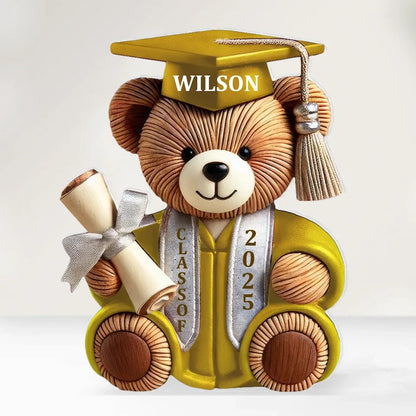 Graduation Bear - Personalized Acrylic Plaque, Graduation Gift