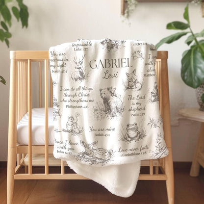 Bible verse kid blanket Christian baby gift newborn receiving blanket Gift