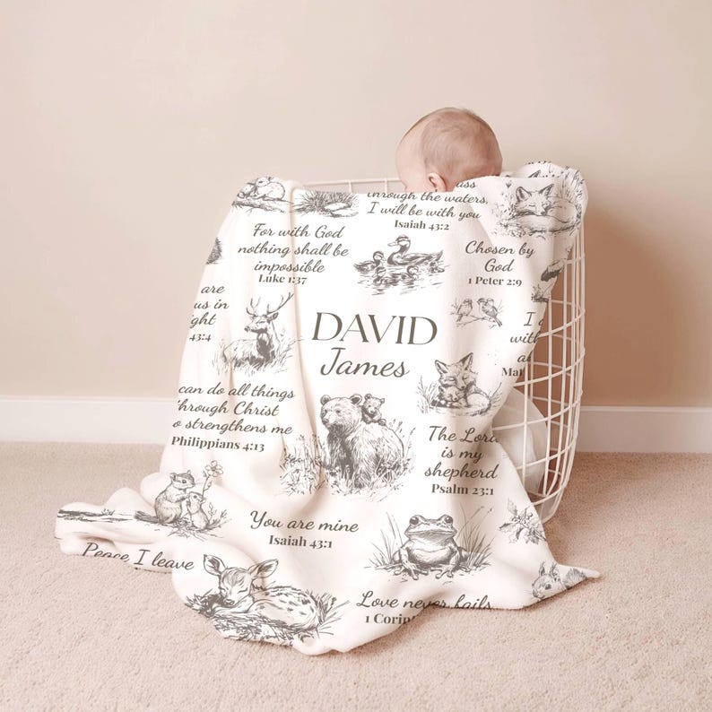 Bible verse kid blanket Christian baby gift newborn receiving blanket Gift