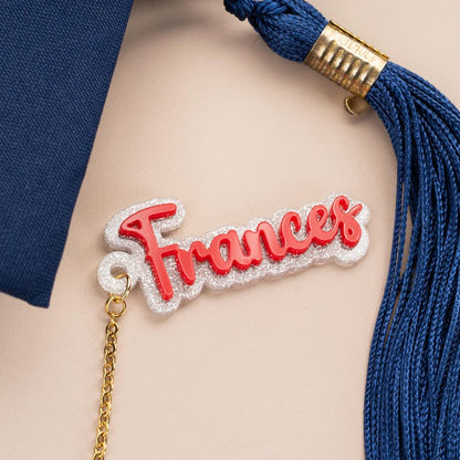 Personalized Glitter Name Year Graduation Cap Charm Tassel Decoration
