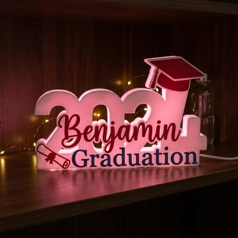 Personalized 2026 Graduation Light Box, Class of 2026 Night Light With Name