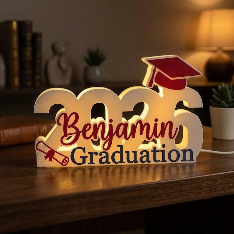 Personalized 2026 Graduation Light Box, Class of 2026 Night Light With Name