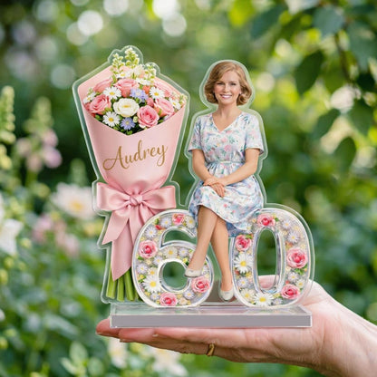 Personalized Birthday Photo Gift for Mom, Custom Picture Plaque from Daughter Son,