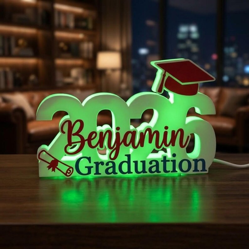 Personalized 2026 Graduation Light Box, Class of 2026 Night Light With Name