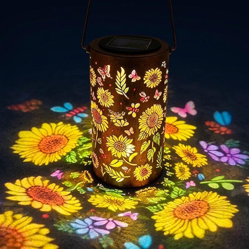 Metal Hanging Light, Shadow Casting Garden Decor