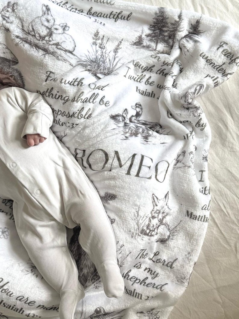 Bible verse kid blanket Christian baby gift newborn receiving blanket Gift