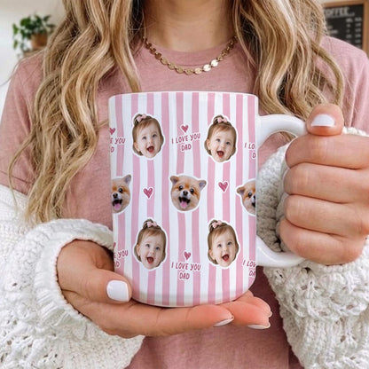 Custom Baby Photo Retro Mug, Best Dad Ever Personalized Father's Day Gift
