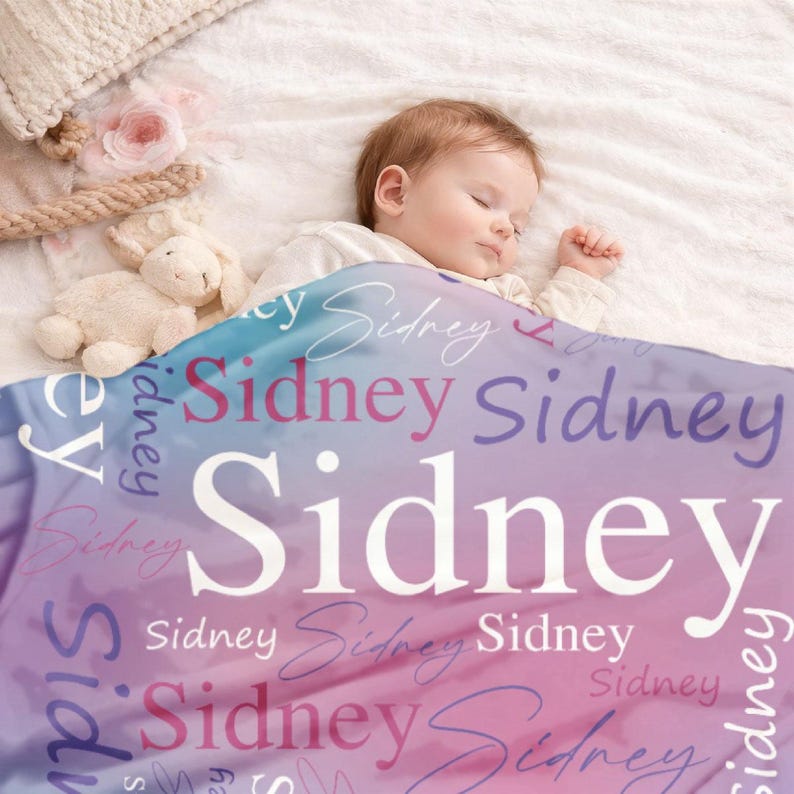 Personalized Kids Name Blanket, Custom Name Blanket, Soft Cozy Kids Throw