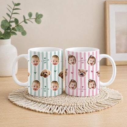 Custom Baby Photo Retro Mug, Best Dad Ever Personalized Father's Day Gift