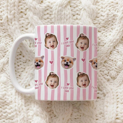 Custom Baby Photo Retro Mug, Best Dad Ever Personalized Father's Day Gift