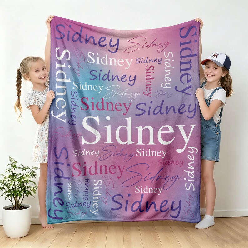 Personalized Kids Name Blanket, Custom Name Blanket, Soft Cozy Kids Throw