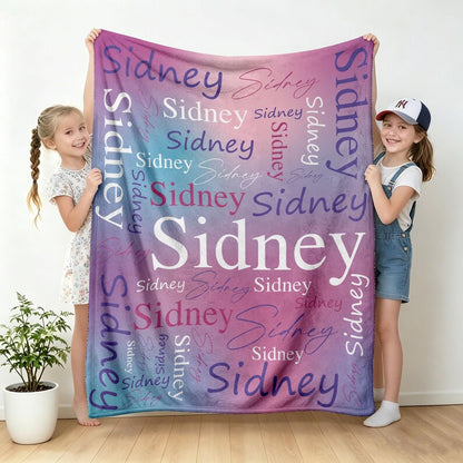 Personalized Kids Name Blanket, Custom Name Blanket, Soft Cozy Kids Throw
