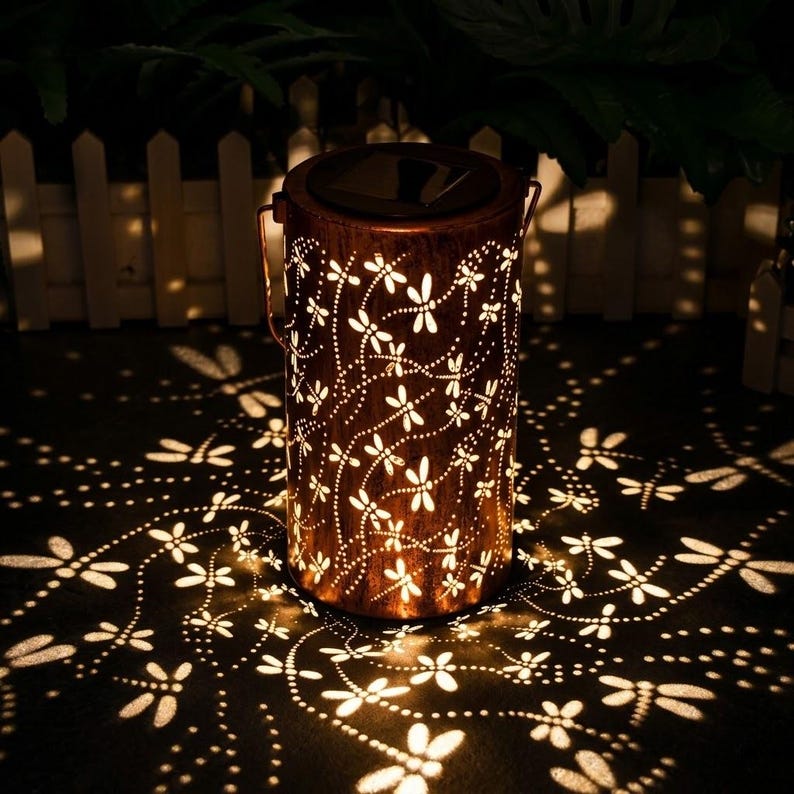 Metal Hanging Light, Shadow Casting Garden Decor