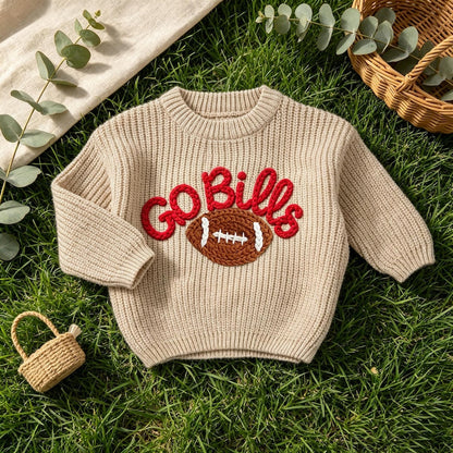 Personalized Baby Football Sweater, Baby Sports Team Sweater
