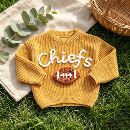 Personalized Baby Football Sweater, Baby Sports Team Sweater