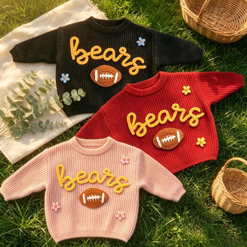 Personalized Baby Football Sweater, Baby Sports Team Sweater