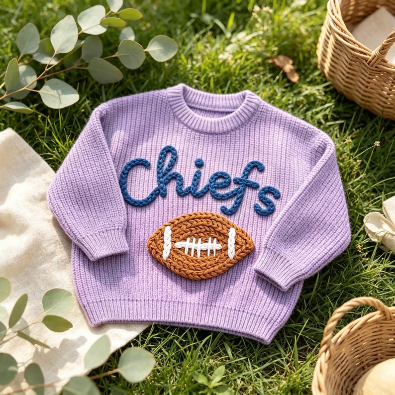 Personalized Baby Football Sweater, Baby Sports Team Sweater