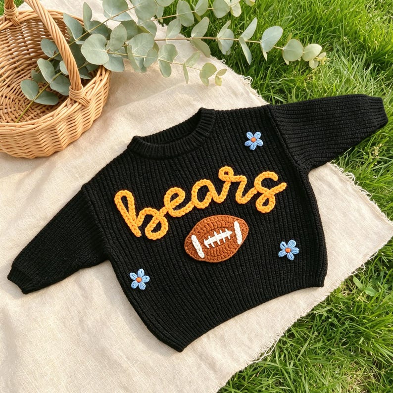 Personalized Baby Football Sweater, Baby Sports Team Sweater