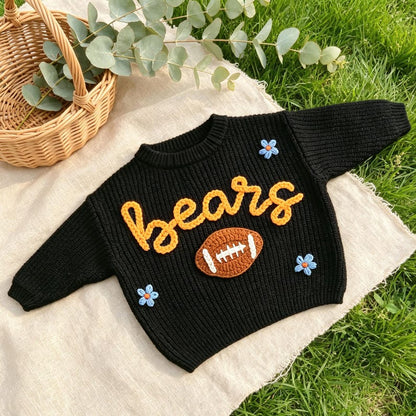 Personalized Baby Football Sweater, Baby Sports Team Sweater