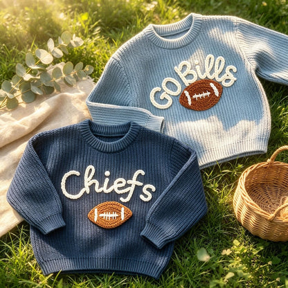 Personalized Baby Football Sweater, Baby Sports Team Sweater