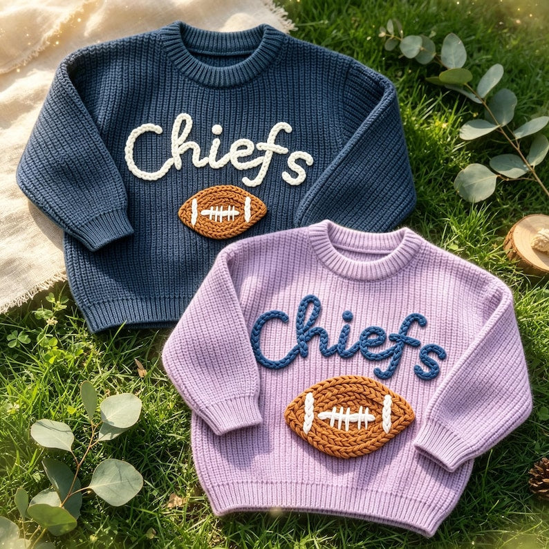 Personalized Baby Football Sweater, Baby Sports Team Sweater
