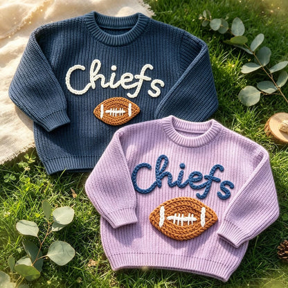 Personalized Baby Football Sweater, Baby Sports Team Sweater