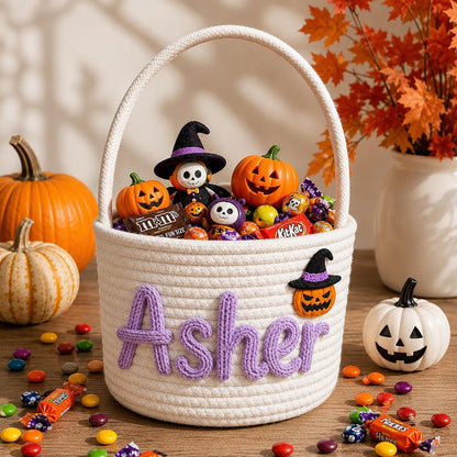 Personalized Halloween Basket, Custom Trick or Treat Basket
