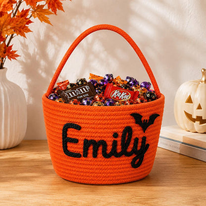 Personalized Halloween Basket, Custom Trick or Treat Basket