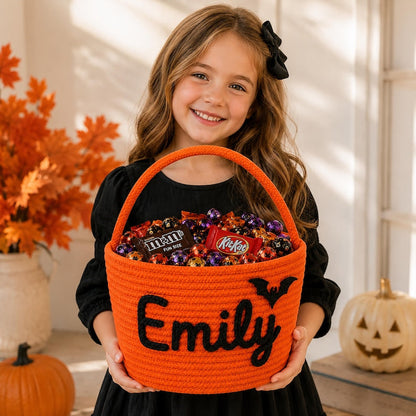 Personalized Halloween Basket, Custom Trick or Treat Basket